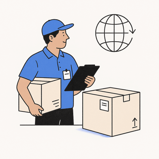 Illustration for Shipping & Global Logistics services.
